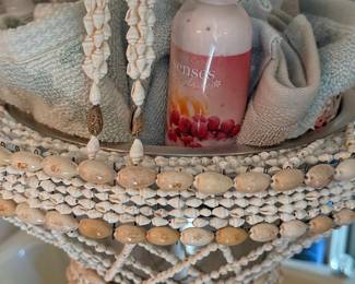 Vintage Seashell Chandelier Hanging Plant Basket