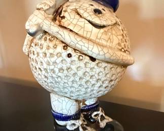 Ceramic Golf Ball Figurine Piggy Bank