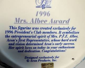 Avon "Mrs. Albee" Award Figurines (1996 & 2011)