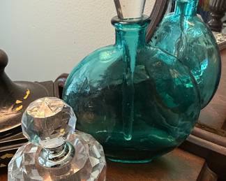 Assorted Vintage Perfume Bottles with Art Glass and Atomizer