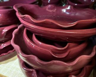 Collection of Homer Laughlin Fiestaware in Raspberry