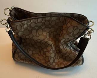 Coach Signature Monogram Edie Shoulder Bag