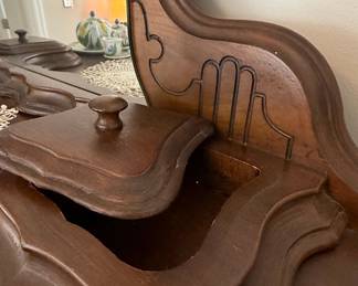 Art Deco Waterfall Highboy Dresser with Mirror