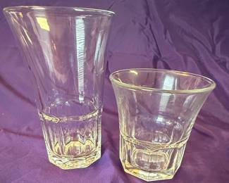 Set of Two Vintage Etched Floral Footed Dessert/Ice Cream Glasses