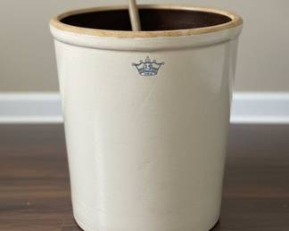 15 Gallon Robinson Ransbottom Blue Crown Stoneware Crock