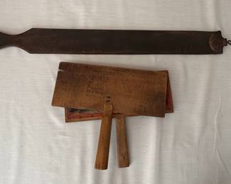 Antique Cotton Carding Paddle and Wool Comb Set