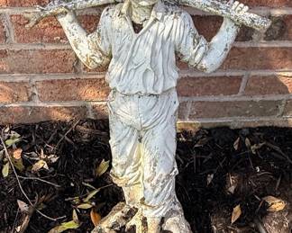 Vintage Children Playing Concrete Garden Statues