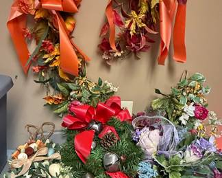 Assorted Seasonal Decorative Wreaths