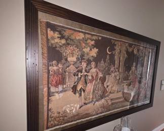 Antique Belgian Courting Scene Tapestry