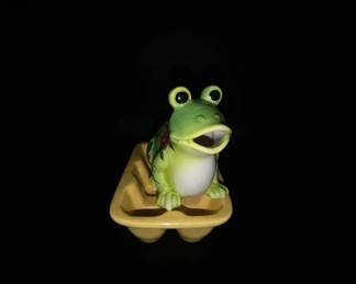 Ceramic Frog Salt and Pepper Shakers on Lily Pad Base