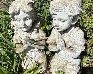 Collection of Cement Angel and Cherub Garden Statues