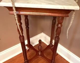 Antique Victorian Eastlake Marble Top Parlor Table