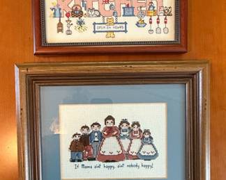 Framed Cross-Stitch Samplers