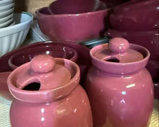 Collection of Homer Laughlin Fiestaware in Raspberry