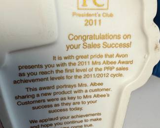 Avon "Mrs. Albee" Award Figurines (1996 & 2011)