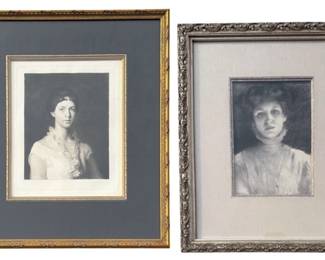 Two Etchings of Young Women, SCHOFF, F.E. JACKSON