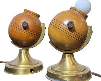 Petite Art Deco Globe Table Lamps