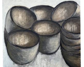 Wall Sized DANIEL BLANCO Charcoal and Watercolor Painting