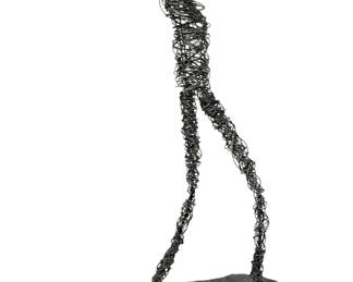 A Brutalist Wrapped Wire Man Sculpture 