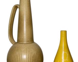 Two Mid Century Swedish Vases, GUNNAR NYLUND for RORSTRAND, HOGANA'S KERAMIK 