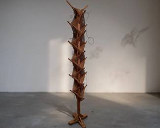 6' Folk Art Twine and Wood Floor Sculpture 