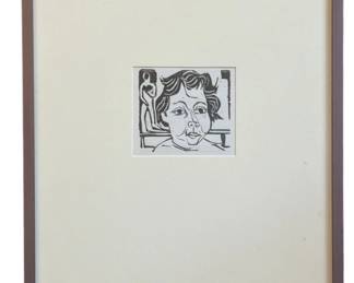 ERICH HECKEL (German, 1883-1970)  Woodcut Portrait