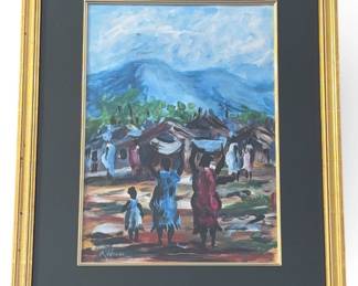Haitian Artist Signed Acrylic Painting