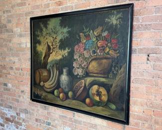Large Flemish Style Floral & Fruit Still Life, DOYLE 