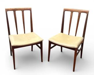 Mid Century Afromosia Dining Chairs, Pair, A. YOUNGER Ltd