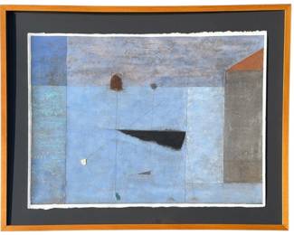 MAURO CASARIN (Italian, B.1958) Abstract Mixed Media Collage on Paper