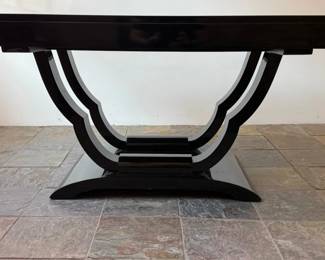 Parisian French Black Lacquer Art Deco Dining Table 