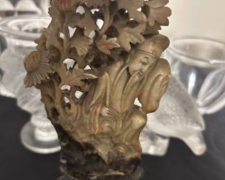 Antique jade and soapstone figures