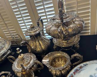 Ornate sterling and silverplate