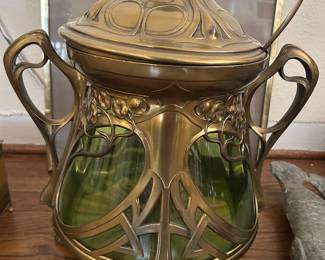 Large art nouveau punch bowl with original ladle