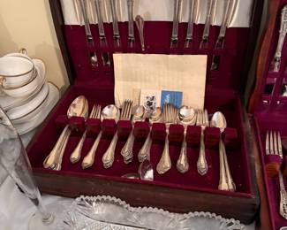 Silverplate set in box. Reflection by Wm Rodgers 