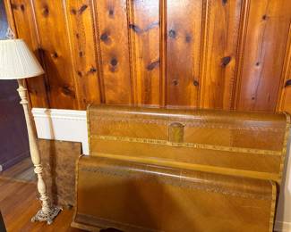Art deco headboard and footboard 
