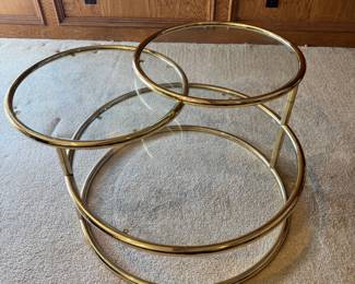 Vintage Brass swivel coffee table