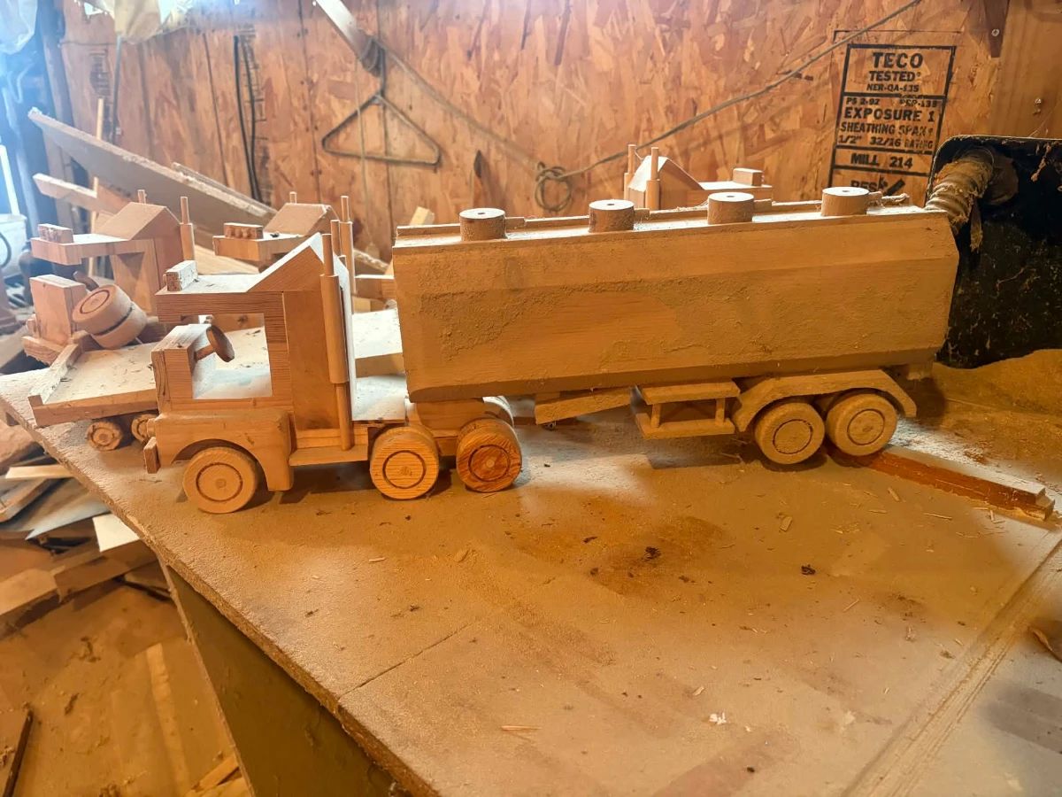 Collection of handmade wood toys