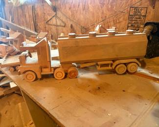 Collection of handmade wood toys