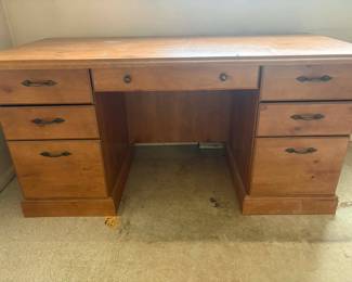 very solid wooden desk