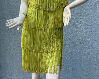Gorgeous Chartreuse Fringe Dress!