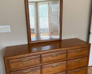 Vintage American Drew Triple Dresser and Mirror