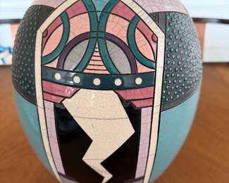 Raku Vase 16" High Signed by Andy Smith