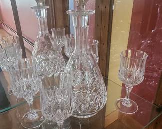 Christopher Stuart Regency Cut Crystal Decanter and Wine Glass Set