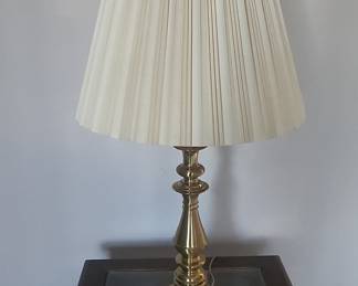Vintage Stiffel Brass Table Lamp with Pleated Shade