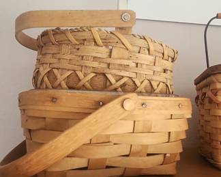 Longaberger Woven Splint Picnic Baskets with Handles