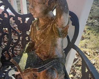 Vintage Child Reading Statue