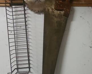 Vintage Crosscut Hand Saw and Circular Saw Blade