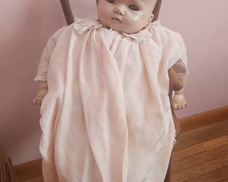 Vintage Ideal Doll Baby Doll in Pink Gown
