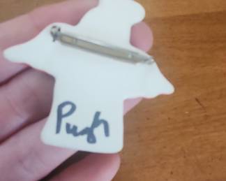 Hand-Painted Ceramic Angel Pin by Pugh